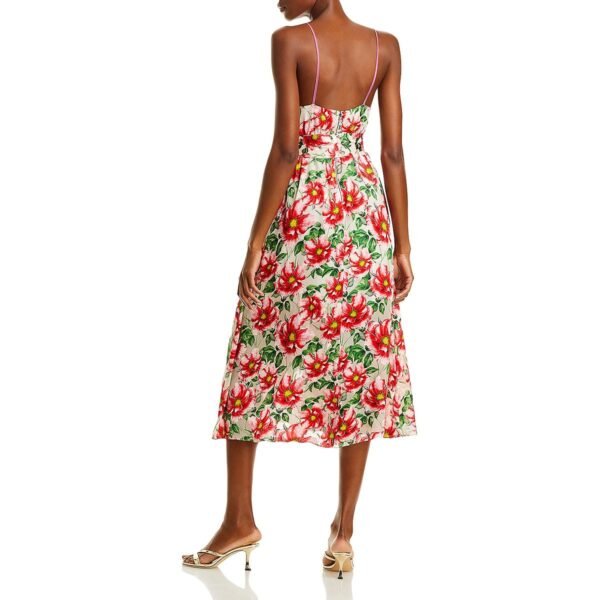 Alice and Olivia Womens Samantha Floral i Midi Dress - Image 2