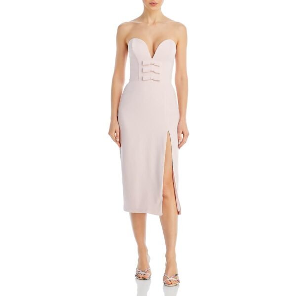 Amanda Uprichard Womens Strapless Midi Midi Dress