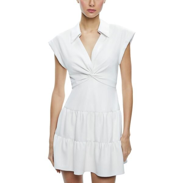 Alice and Olivia Womens Ruched Mini Mini Dress